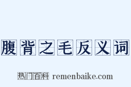 腹背之毛反义词是什么意思的图片